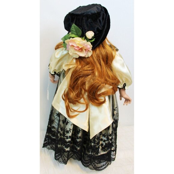 The Doll Maker & Friends Linda Rick Porcelain Raven Stand 24" Red hair Green Eye - Picture 7 of 16